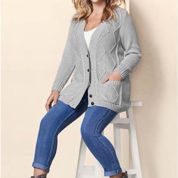 Venus NWOT 3X Button-Front Knit‎ Cardigan - Picture 1 of 5